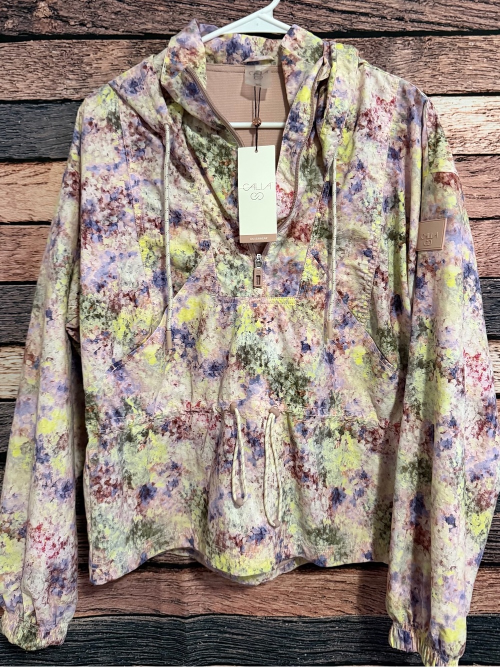 Calia Pastel Watercolor Floral windbreaker- Multi